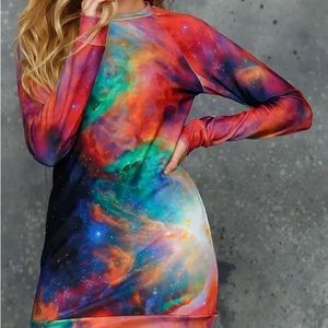 BlackMilk Clothing Rainbow Galaxy Sweater Dress